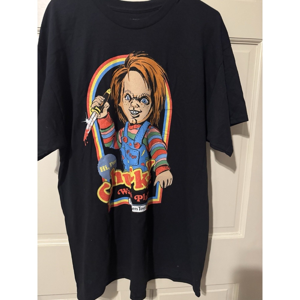 Official Chucky Wanna Play Play Partners Toys Black T Shirt Size‎ Large - XL